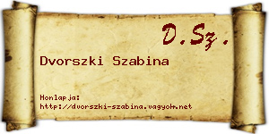 Dvorszki Szabina névjegykártya