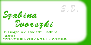 szabina dvorszki business card